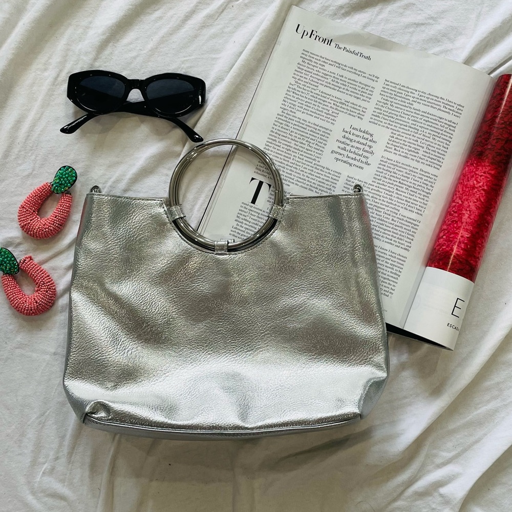 Silver Crossbody Clutch